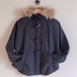 H&M wool coat with faux fur